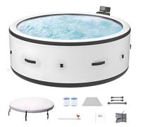 Grand Spa pour 4 à 6 Personnes, Ensemble de Spa à Bulles Massant Gonflable et Portable pour Extérieur, avec 180 Jets d‘Air et Couverture Thermique pour la Famille - Terrasse et Jardin L