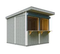 Grand stand marché avec comptoir 240x248x305cm 5,9m2 bar jardin, kiosque gris