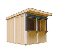 Grand stand marché avec comptoir 240x248x305cm 5,9m2 bar jardin, kiosque jaune
