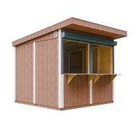 Grand stand marché avec comptoir 240x248x305cm 5,9m2 bar jardin, kiosque rouge