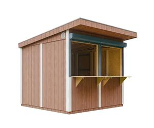 Grand stand marché avec comptoir 240x248x305cm 5,9m2 bar jardin, kiosque rouge