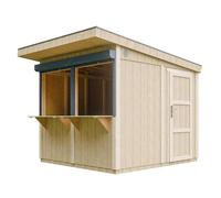 Grand stand marché avec comptoir 240x248x305cm 5,9m2 bar jardin, kiosque beige