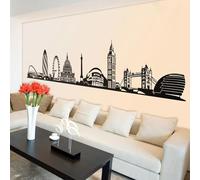 Grand sticker mural avec horizon de Londres UK City pour salon, canapé, chambre à coucher, club, salle de jeux, décoration artistique pour la maison