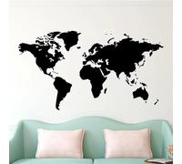 Grand Sticker Mural Maison Carte du Monde Salon Chambre Enfants Chambre Autocollant Décoratif Chambre Décoratif Autocollant Mural Décoratif Art Papier Peint Mural