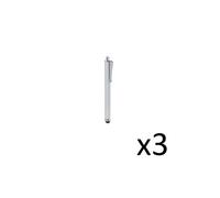 Grand Stylet x3 pour HTC Desire 10 lifestyle Smartphone Tablette Ecrire Universel Lot de 3 (ARGENT)