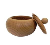 Grand sucrier en bois avec couvercle Ø 12,7 cm + petite cuillère en bois