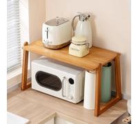 Grand Support De Four À Micro-ondes En Bambou For Comptoir De Cuisine, Support De Micro-ondes, Étagères À Épices, Étagère De Bureau, Organisateur For Cuisine, Bureau, Chambre À Coucher(Natural color,7