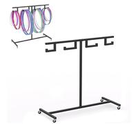 Grand Support de Rangement pour Corde à Sauter, Support Mobile en métal pour Cerceau Hula Hoop, Chariot Organisateur Noir pour Cerceau Hula Hoop pour la Maison, la Salle de Sport ou Le burea