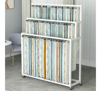 Grand support de rangement pour rouleau de tissu réglable en acier robuste avec roulettes, unité de rangement pour rouleaux de textile avec roulettes, grand présentoir en tissu textile
