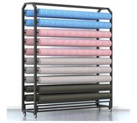Grand support de rangement pour rouleaux de tissu avec tige réglable, très résistant pour vinyle, cuir, film de fenêtre et papier peint - Support mobile en textile
