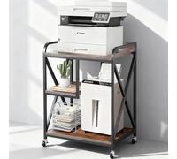 Grand support d'imprimante, support d'imprimante en forme de X avec rangement, 61 x 43,2 x 81,3 cm (l x P x H), table d'imprimante mobile avec roues pour bureau à domicile, chariot roulant pour tour