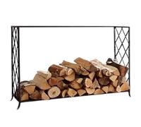 Grand support empilable en fer forgé robuste pour brasero sous avant-toit, hauteur 70 cm (longueur 150 cm)