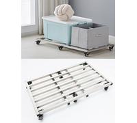 Grand support for plantes, support mobile for pots de fleurs, plateau rectangulaire en acier inoxydable, 6 roues verrouillables, chariot for plantes d'intérieur et d'extérieur(100x40cm)