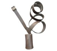 Grand support pour mât de drapeau avec ceinture croisée en cuir, bandoulière de 152,4 cm, bannière de style défilé militaire, couleur marron, adulte unisexe (marron) fabriqué en cuir véritable de