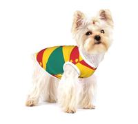 Grand t-shirt en coton pour chien/drapeau de la Grenade imprimé gilet pour animal domestique Doux respirant Sans manches Vêtements pour chat Taille S M