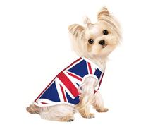 Grand T-shirt respirant sans manches imprimé drapeau britannique - Tenue légère pour chien et chat - Débardeur extensible