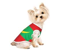 Grand T-shirt respirant sans manches imprimé drapeau de la Mauritanie - Tenue légère pour chien et chat - Débardeur extensible