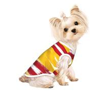 Grand T-shirt respirant sans manches imprimé drapeau de l'Espagne - Tenue légère pour chien et chat - Débardeur extensible