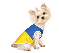 Grand T-shirt respirant sans manches imprimé drapeau de l'Ukraine - Tenue légère pour chien et chat - Débardeur extensible