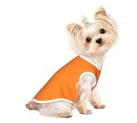 Grand T-shirt respirant sans manches imprimé orange brûlé - Tenue légère pour chien et chat - Débardeur extensible