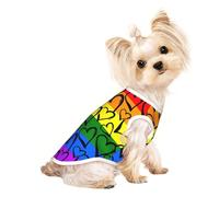 Grand T-shirt respirant sans manches pour animal domestique Motif arc-en-ciel Gay Pride - Chihuahua, Yorkshire, Teckel