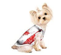 Grand T-shirt respirant sans manches rétro imprimé drapeau du Canada - Chihuahua, yorkshire, teckel
