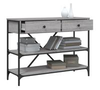 Grand Table d'Appoint Gris - LEMON® Table console - Console D'ENTREE, avec tiroirs et étagères gris - Bois d'ingénierie 918 - Soldes