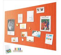 Grand tableau d'affichage autocollant en feutre - 90 x 60 cm - Tableau d'affichage décoratif en feutre - 0,9 cm d'épaisseur - Pliable - Tableau mémo - Décoration murale pour bureau, cuisine, miel et