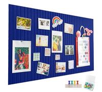 Grand tableau d'affichage autocollant en feutre bleu marine - 60 x 40 cm - Tableau d'affichage décoratif en feutre - 0,9 cm d'épaisseur - Pliable - Tableau mémo - Décoration murale pour bureau