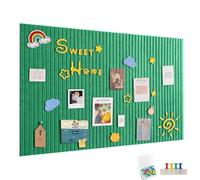 Grand tableau d'affichage de 120 x 90 cm, grande plaque en liège, panneau décoratif en liège en feutre, 0,9 cm d'épaisseur, tableau photo pliable avec ruban adhésif autocollant, tableau de vision