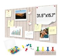 Grand Tableau D'Affichage DéCoratif en Feutre 80 x 40 Cm, Plaque en LièGe Pliable avec 40 Punaises, 0,9 cm D'éPaisseur, Tableau Photo, Tableau De Vision pour éCole, Maison, Cuisine, Bureau