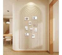 Grand tableau d'affichage en feutre 120 x 60 cm - Bords ronds décoratifs - Autocollant - Alternative pour le mur - Pliable - Avec 30 épingles - Camel clair