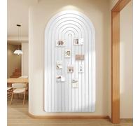 Grand tableau d'affichage en feutre 120 x 60 cm - Bords ronds décoratifs - Autocollant - Alternative pour le mur - Pliable - Avec 30 punaises - Blanc