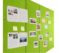 Grand Tableau d'affichage en Feutre Autocollant 90 x 120 cm - 12 pièces - Décoration Murale Pliable - Tableau mémo/d'affichage 30 x 30 cm