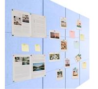 Grand Tableau d'affichage en Feutre Autocollant 90 x 120 cm - 12 pièces - Décoration Murale Pliable - Tableau mémo/d'affichage 30 x 30 cm