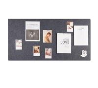 Grand tableau d'affichage mural en feutre 60 cm x 120 cm, tableau d'affichage avec punaises, tableau d'affichage décoratif pour bureau, chambre à coucher, gris clair