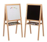 Grand tableau multifonctions en bois - JEUJURA - Ardoise craie et blanche magnétique