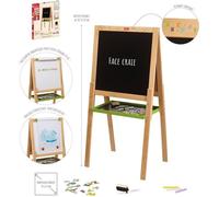Jeujura - Grand Tableau Multifonctions en Bois - Fonction Dessin - Jeu d'imitation - Une Ardoise en Bois - Une Ardoise Blanche magnétique - Tablette de Rangement - Ecrire - Dès 3 Ans - 8763