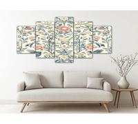 Grand Tableau pour Salon Fleurs De William Morris Decoration Murale Couleur Moderne 5 Parties - Impression sur Toile Chambre Adulte et Cuisine
