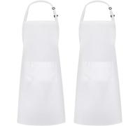 Grand tablier de cuisine unisexe avec poches Blanc basique Vendos85