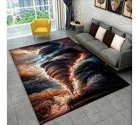 Grand Tapis,3D Tornade Naturelle Nuage Tornade Imprimé Carpet Antidérapant pour Salon Chambre Salle de Bain Cuisine Couloir Canapé,Adolescent Garçon Fille Salle de Jeux Rug (Marron,80x160 cm)