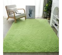 Grand tapis à poils longs, antidérapant, lavable, doux, moderne pour salon et chambre à coucher, décoration de chambre d'enfant, vert B, 80 x 200 cm