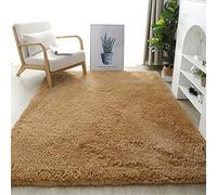 Grand tapis à poils longs, lavable, antidérapant, super doux, moderne, pour salon, chambre à coucher, chambre d'enfant, kaki, 80 x 160 cm