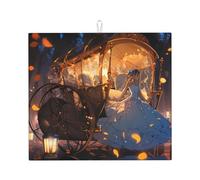 Grand tapis absorbant imprimé Cendrillon 45,7 x 40,6 cm Tapis de comptoir de cuisine absorbant à suspendre adapté pour la vaisselle et les ustensiles de cuisine