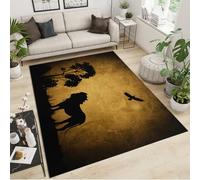 Grand tapis antidérapant doux et confortable pour chambre à coucher, salle à manger, couloir, salon - Motif lion solitaire - 180 x 240 cm
