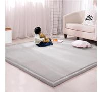 Grand tapis antidérapant en velours éponge épais pour jeux d'enfants, éveil et étude - Pour yoga, cuisine ou étude - 60 x 150 cm - Gris