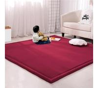 Grand tapis antidérapant en velours éponge épais pour jeux d'enfants, éveil et étude - Rouge - 40 x 80 cm