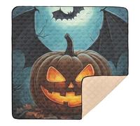 Grand tapis antidérapant Happy Halloween chauve-souris et citrouille pour bébé, tapis d'activités pour le sol, non toxique, tapis de jeu pour bébé, nourrissons, tout-petits, 127 x 127 cm