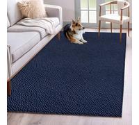 Grand tapis antidérapant minimaliste lavable pour salon, chambre à coucher et salle à manger, tapis de couloir rectangulaire à profil bas, 1,2 x 1,8 m, texture denim abstrait