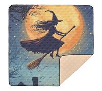 Grand tapis antidérapant pour bébé en forme de bâton de sorcière pour intérieur et extérieur, confortable, respirant, salle de jeux pour bébés, nourrissons et tout-petits, 127 x 127 cm